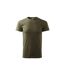 Mens Heavy New T-shirt Dark Khaki Green Malfini-3