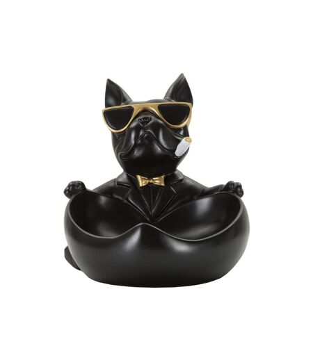Vide-Poche Statuette Chien Dog Ball 20cm Noir