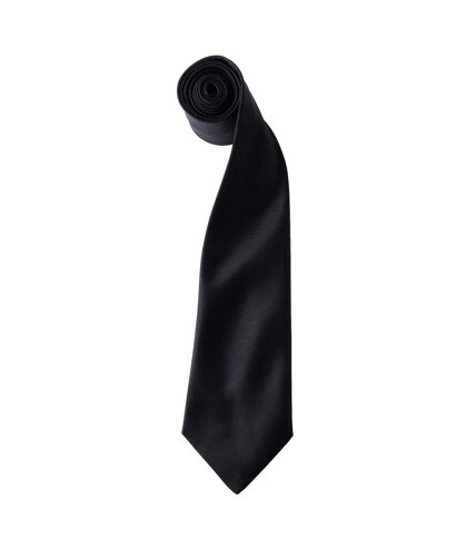 Premier Colours Mens Satin Clip Tie (Pack of 2) (One size) (Black) - UTRW6940