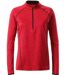 Maillot running respirant manches longues - Femme - JN497 - rouge mélange