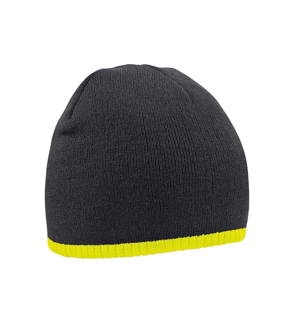 Bonnet Noir Jaune Fluo Beechfield-1