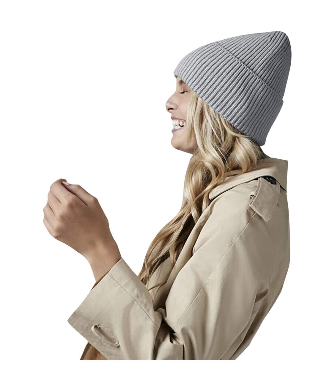 Beechfield Cuffed Oversized Beanie (Light Grey) - UTBC4963-2
