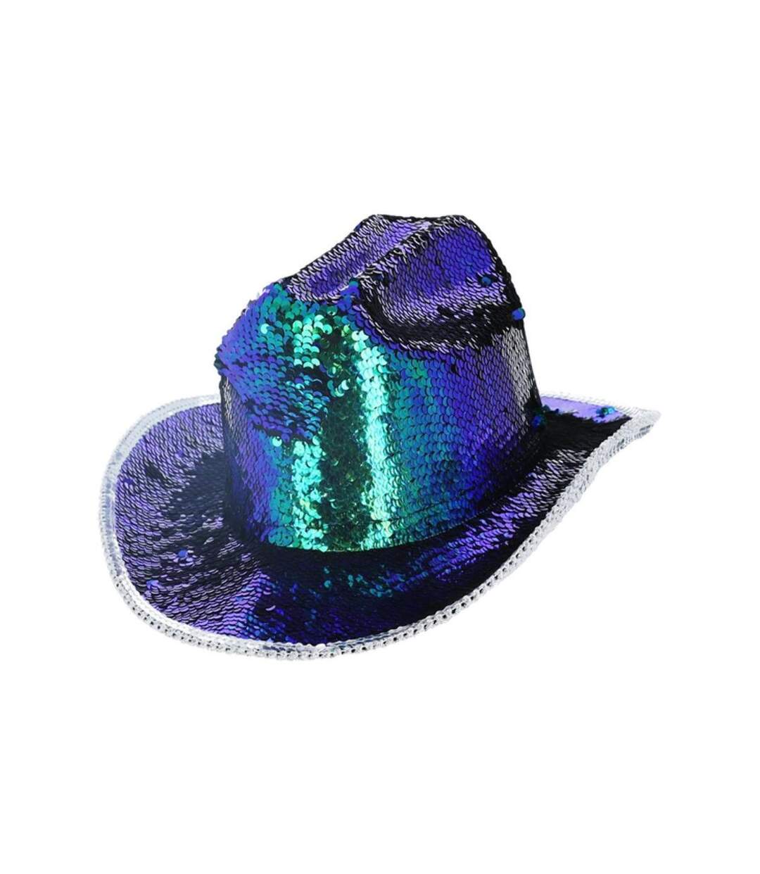 Chapeau de cowboy deluxe adulte vert/bleu Fever-1