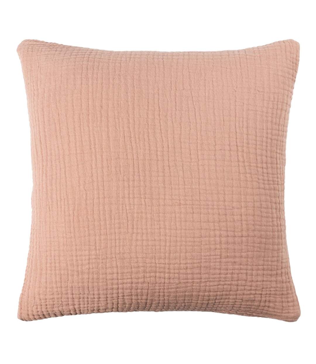 Lark cotton crinkled cushion cover 45cm x 45cm pink clay Yard-1