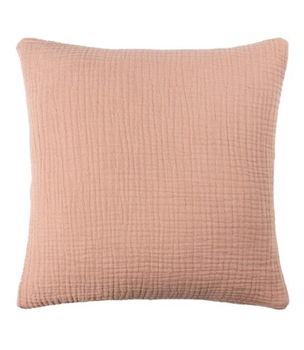 Lark cotton crinkled cushion cover 45cm x 45cm pink clay Yard