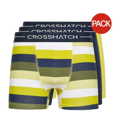 Boxers avocet homme jaune / bleu marine / blanc Crosshatch