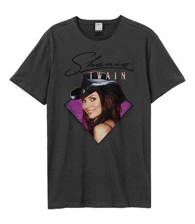 Unisex adult face shania twain t-shirt charcoal Amplified