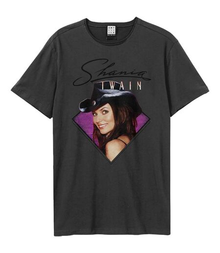 Unisex adult face shania twain t-shirt charcoal Amplified