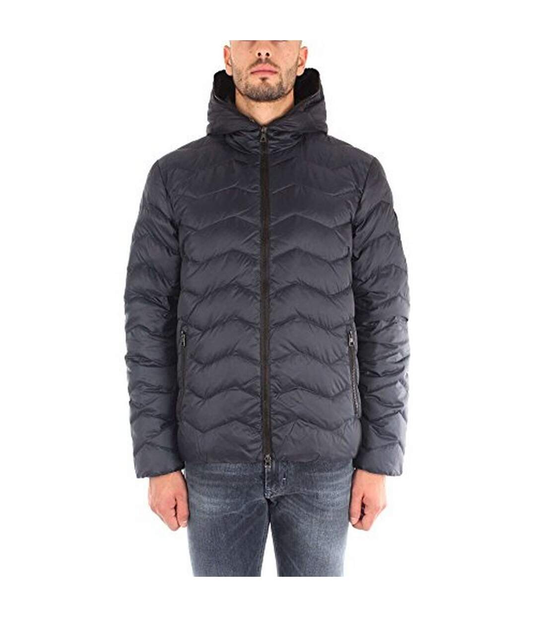 Doudoune Matelassée Motif/style Zig-zag Homme Noir Emporio Armani-1