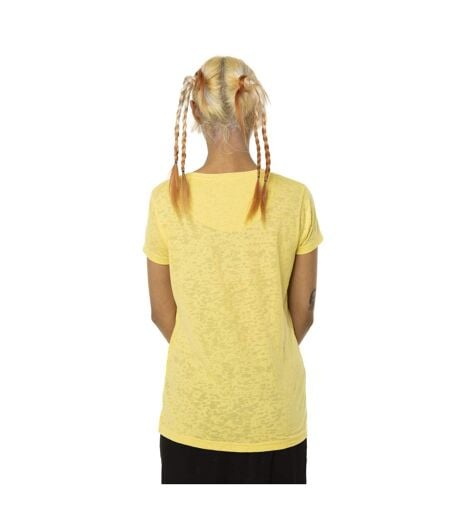 T-shirt femme col V effet dévore et print Classic Vondutch