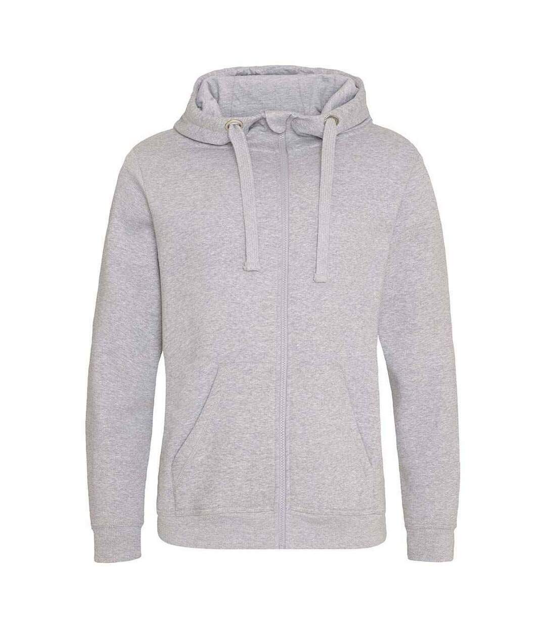 Sweat À Capuche Just Hoods Graduate Adulte Gris Chiné Awdis-1