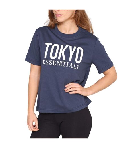T-shirt Tokyo Femme Bleu Marine Blank Essentials