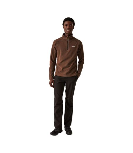 Great Outdoors Mens Kenger Half Zip Honeycomb Fleece Dark Brown Regatta