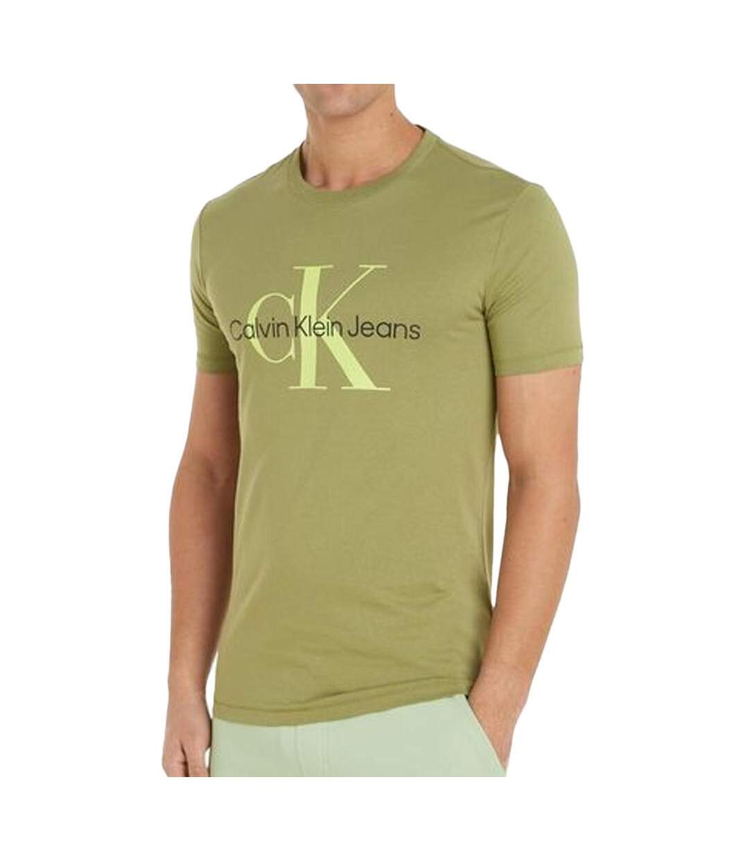 T-shirt Kaki Homme Calvin Klein Jeans Two Tone - M-1