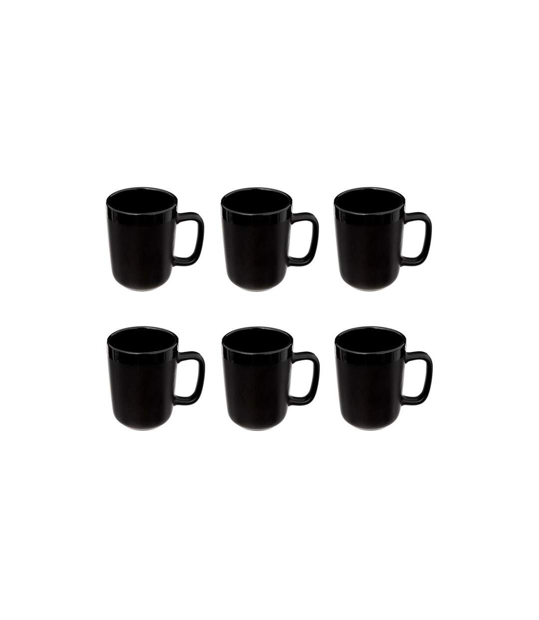 Lot de 6 Mugs en Céramique Alpha 35cl Noir-1