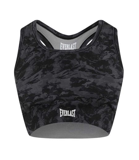Womens/ladies Camo Racerback Sports Bra Black Everlast