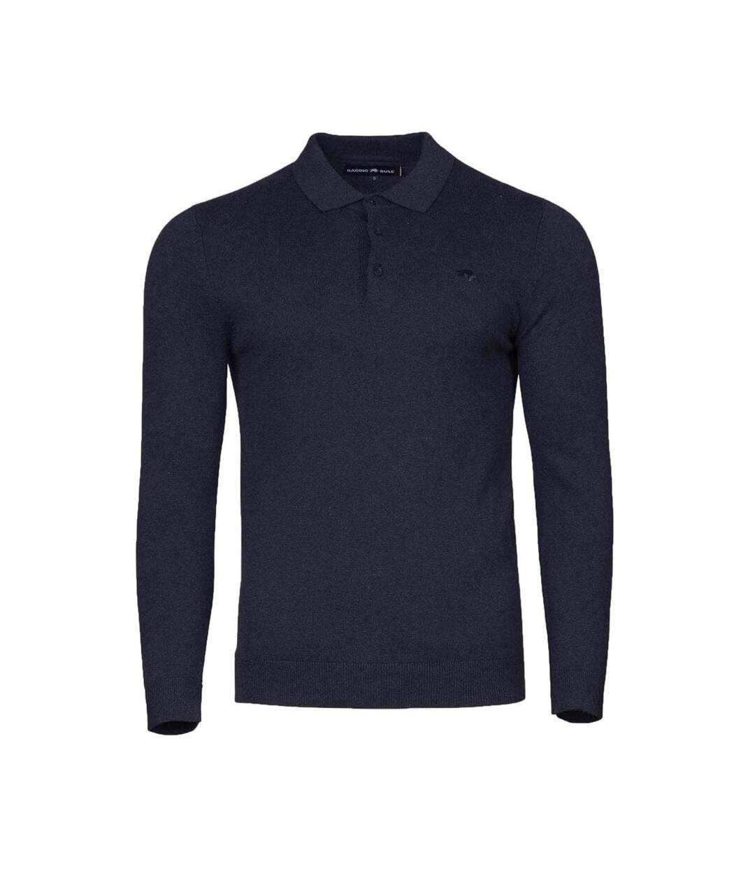Polo Manches Longues Homme Bleu Marine Raging Bull-1