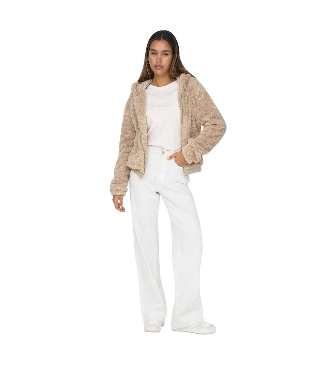Veste Motif/style Uni Femme Beige Only-4