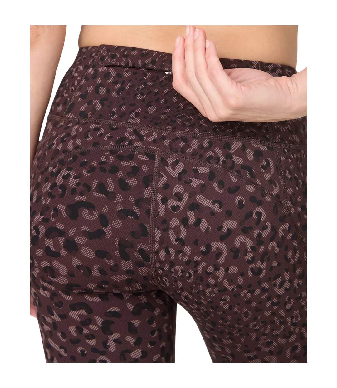 Legging 7/8 Motif/style Imprimé Léopard Power Femme Marron Sweaty Betty-4