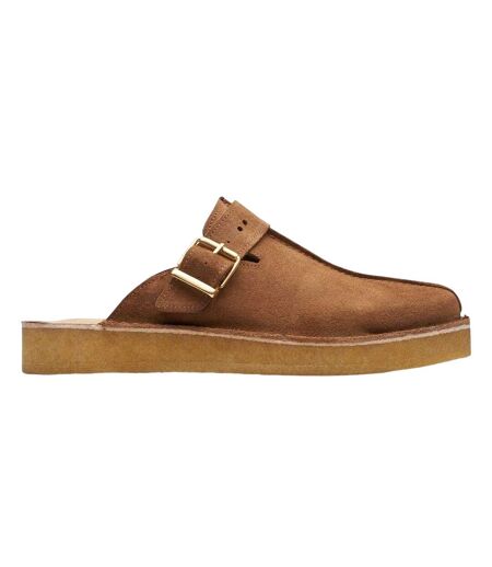 Mens Trek Suede Open Back Mules Brown Clarks Originals