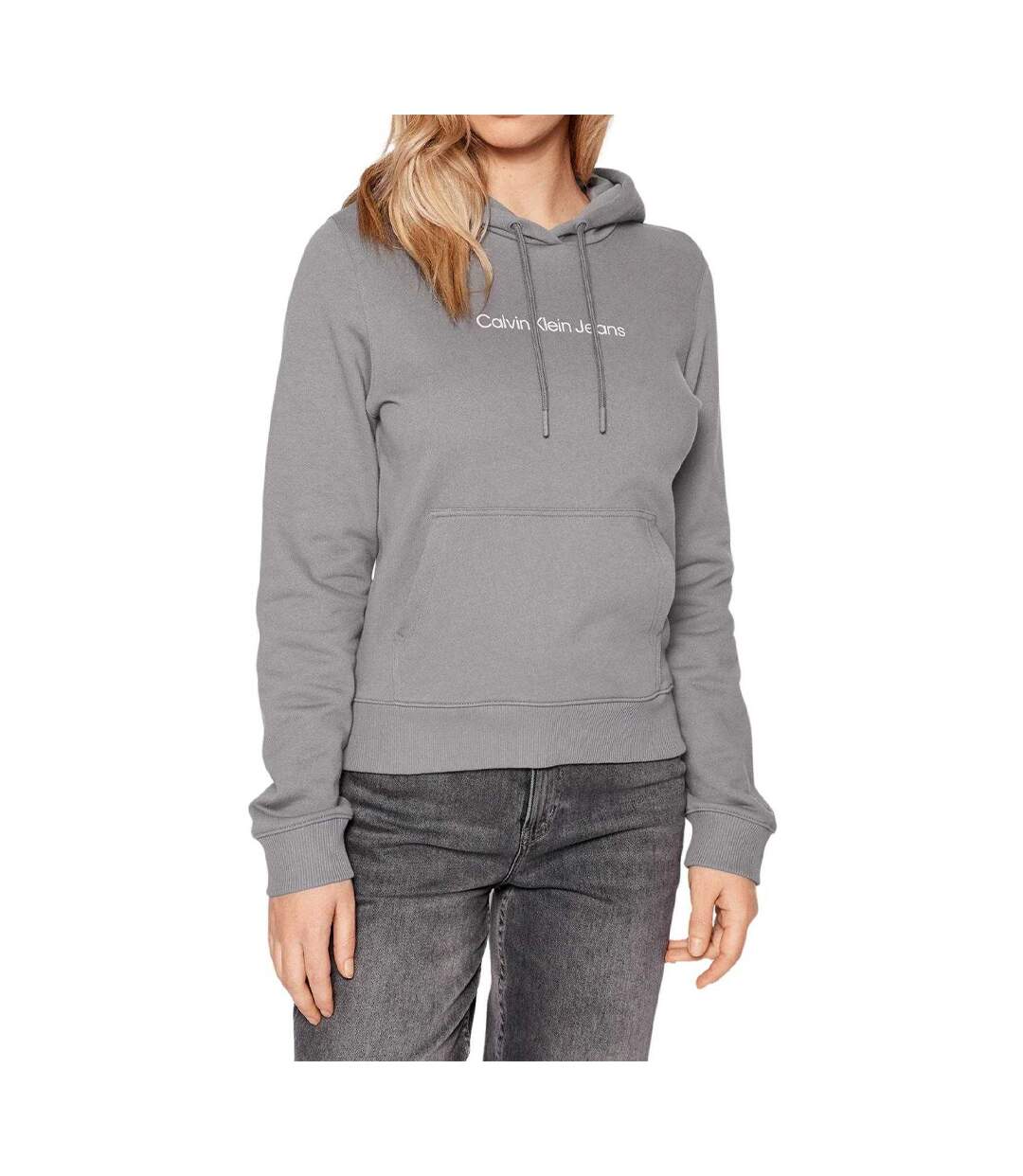 Sweat À Capuche Motif/style Logo Femme Gris Calvin Klein-2