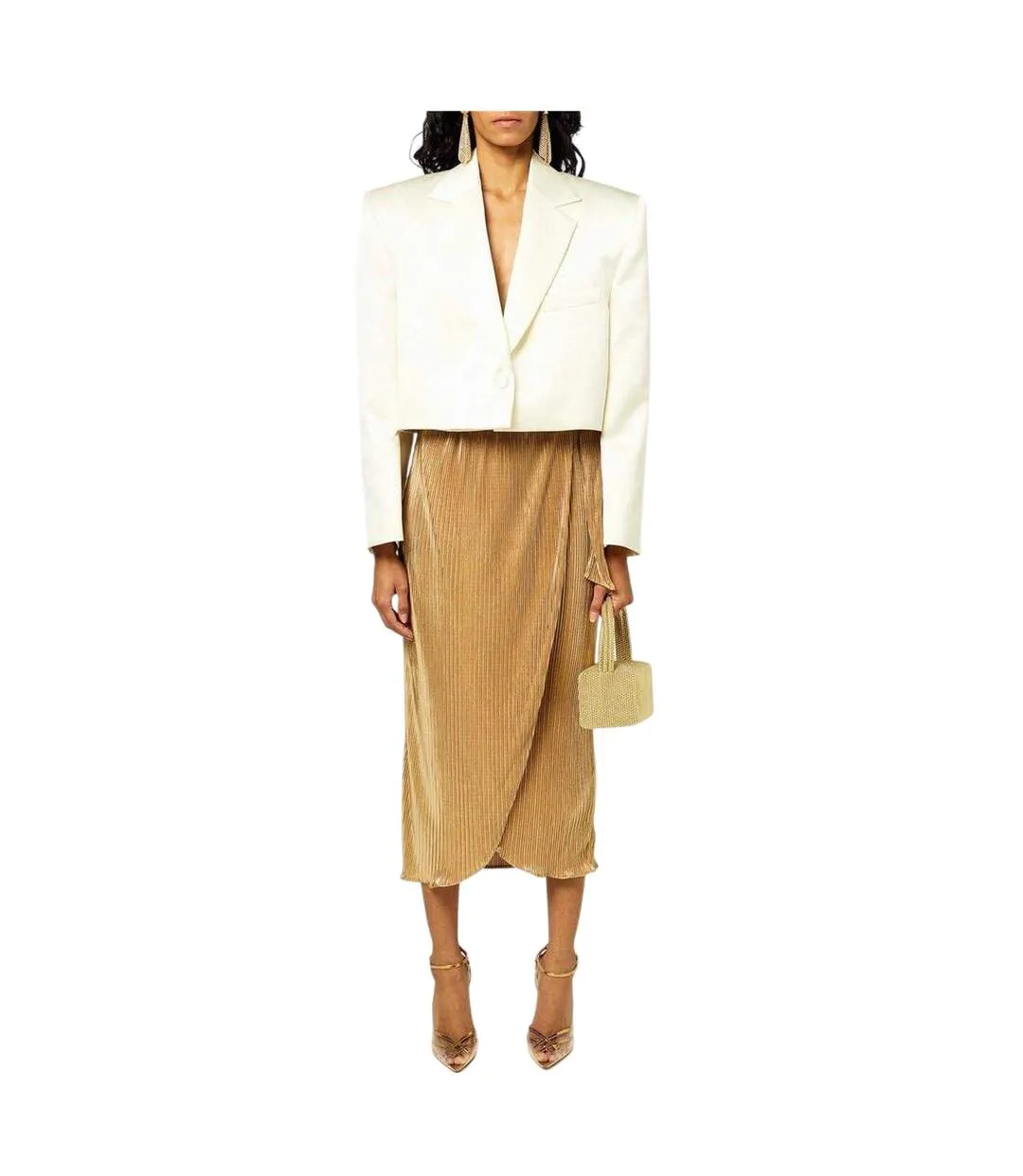 Jupe Mi-longue Jaspre Femme Jaune Or Never Fully Dressed-4