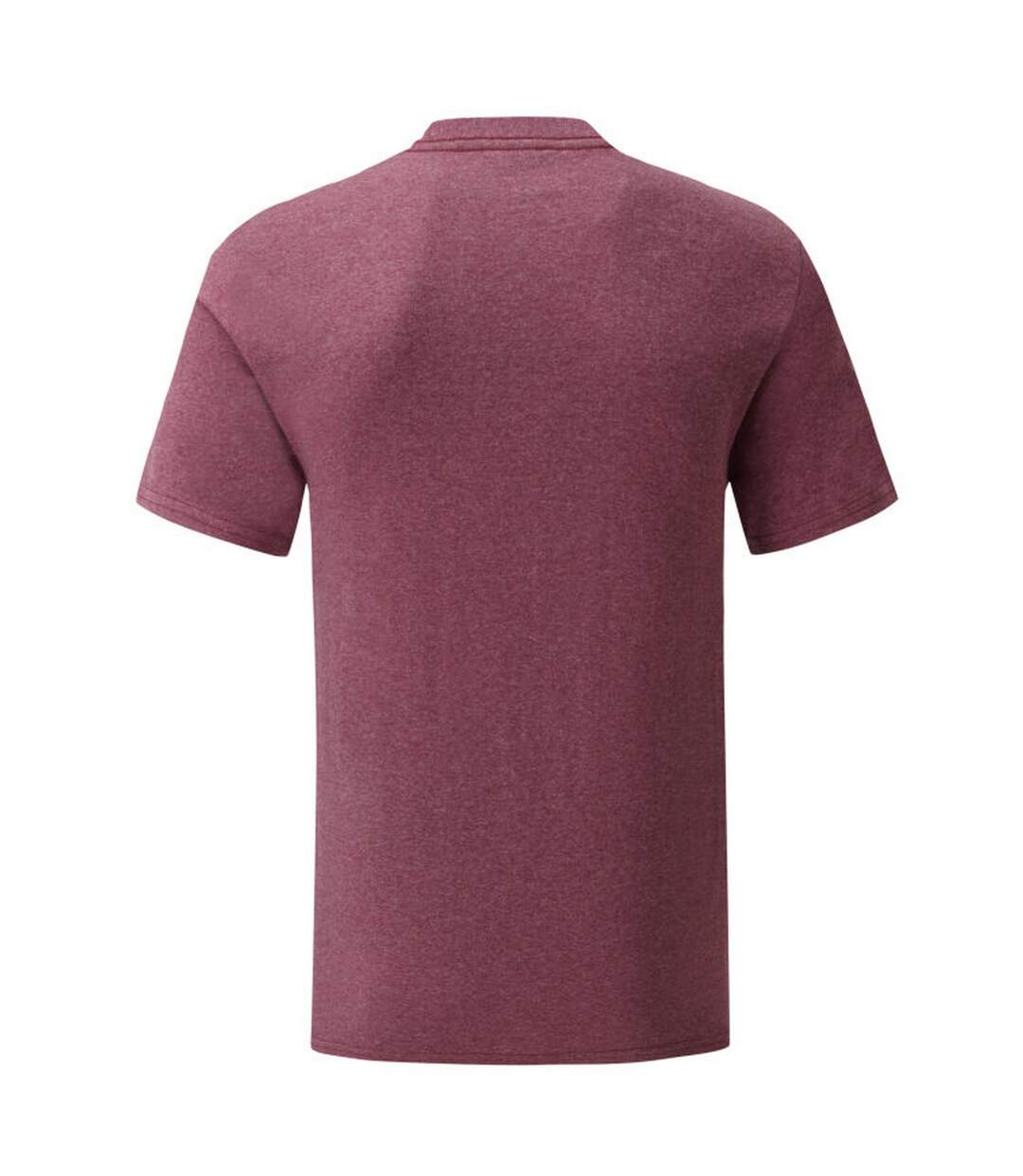 T-shirt manches courtes iconic homme bordeaux chiné Fruit of the Loom