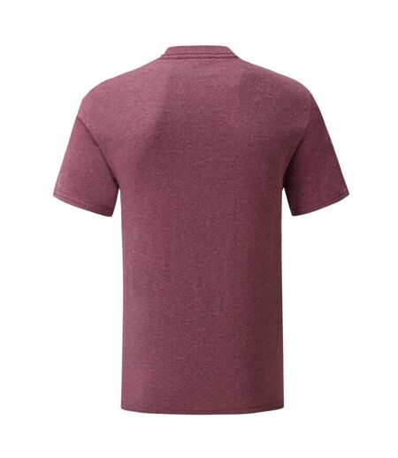 T-shirt manches courtes iconic homme bordeaux chiné Fruit of the Loom Fruit of the Loom