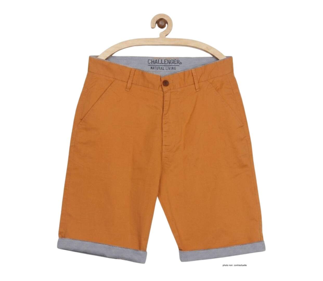 Bermuda uni avec revers CHALLENGER IBIZA2 : le short 100% coton au style estival affirmé-2