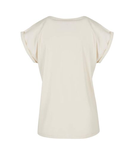 Womens/ladies Extended Shoulder T-shirt Sand Build Your Brand