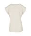 Womens/ladies Extended Shoulder T-shirt Sand Build Your Brand-2