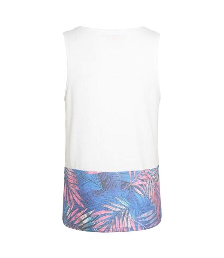 Mens Colour Block Regular Tank Top White Influence