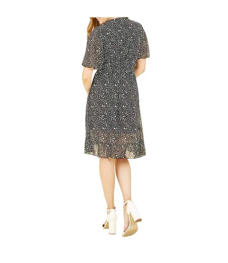 Robe Portefeuille Motif/style À Pois Femme Noir Mela London