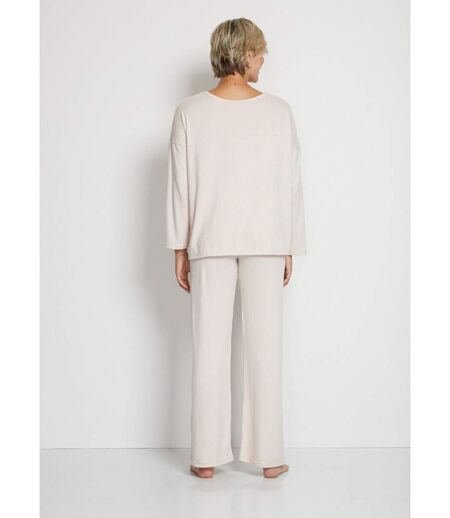 Pyjama uni manches longues maille douce