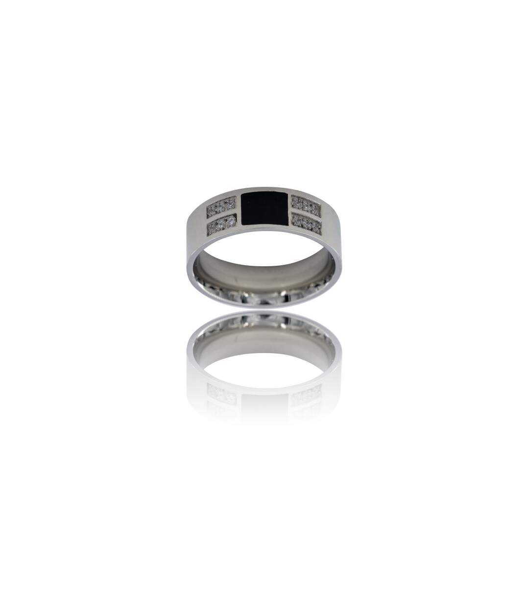 Bague Anneau pour Homme Acier Argenté