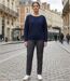 Pull Femme MAYFLOWER CANON2 Bleu Marine – Maille Fine et Douceur Soyeuse-5