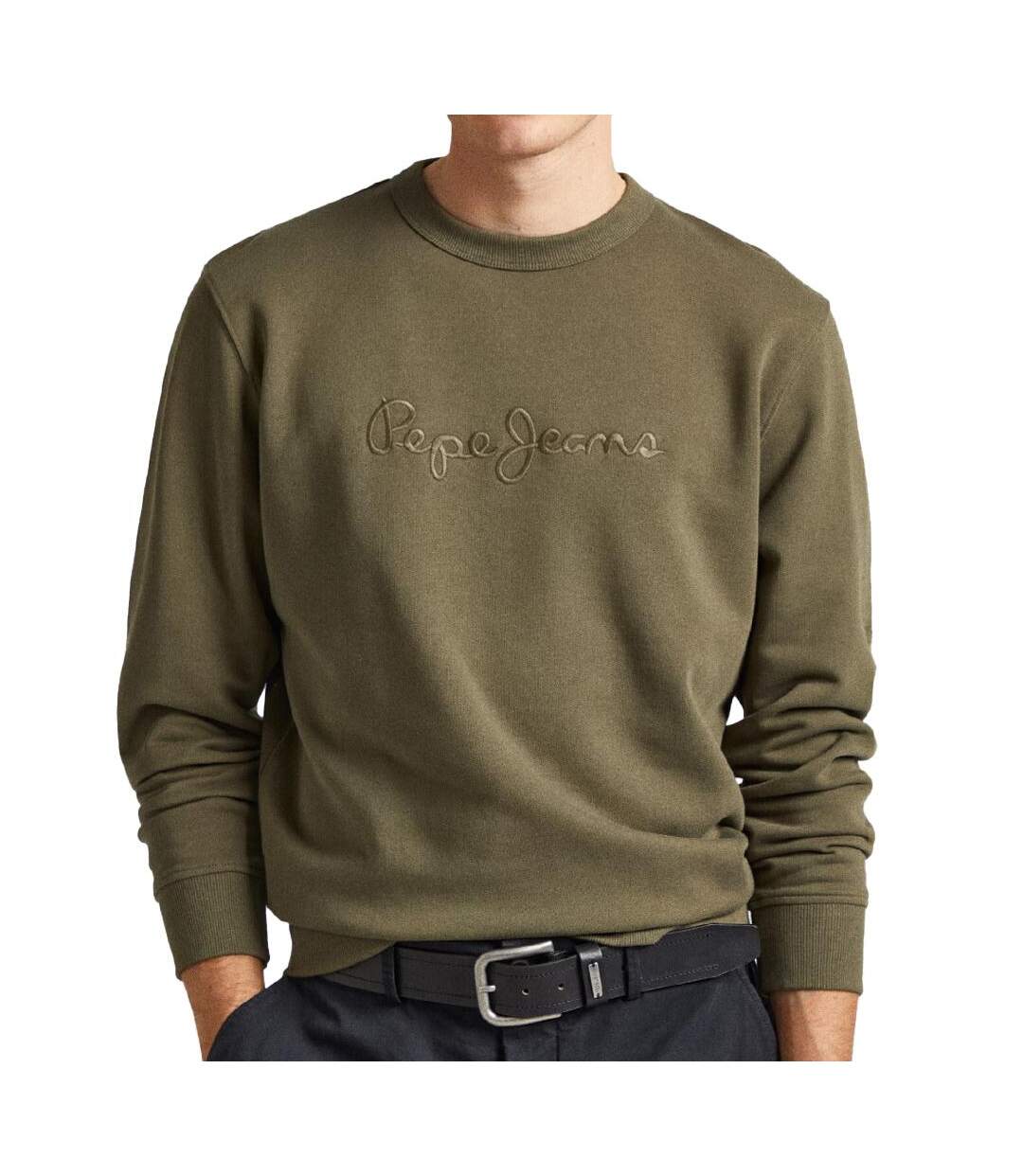 Sweat kaki homme pepe jeans joe crew - l-1