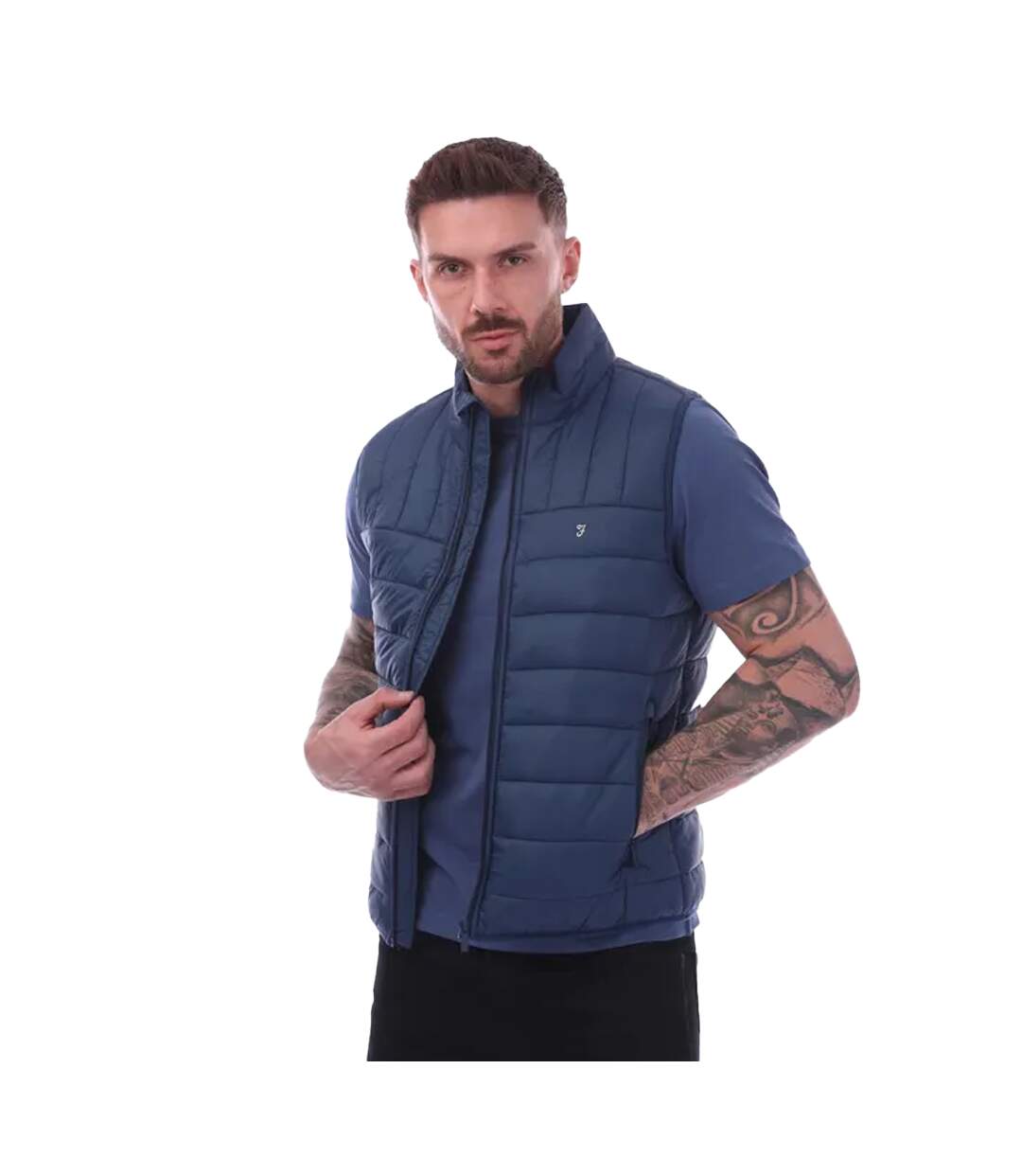 Mens Arsenal Wadded Gilet Dark Blue Farah-2