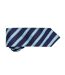 Mens stripe waffle tie one size navy/turquoise Premier