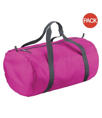 BagBase Packaway Barrel Bag/Duffel Water Resistant Travel Bag (8 Gallons) (Pack (Fuchsia) (One Size)