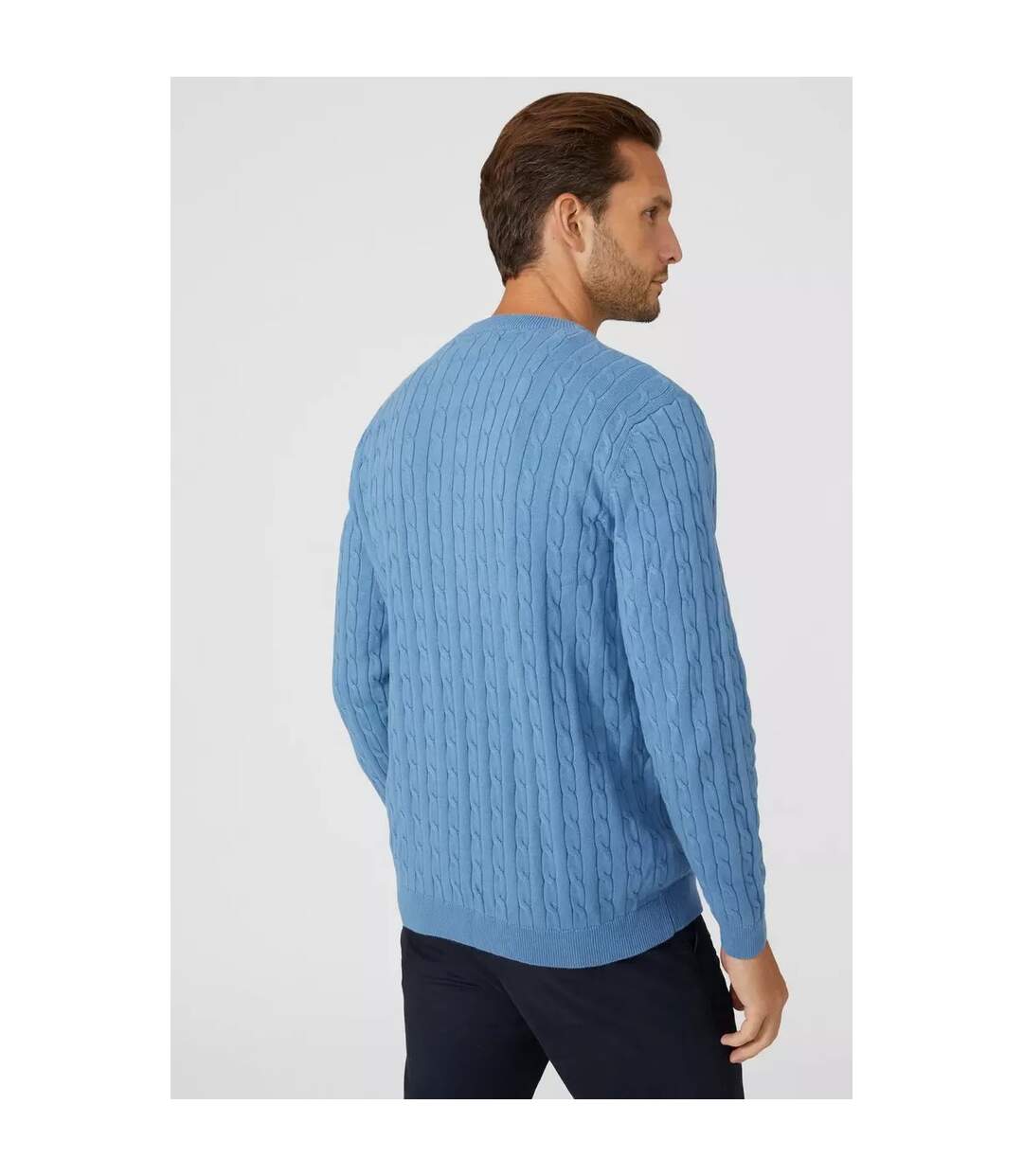 Sweat cable homme bleu Maine-2