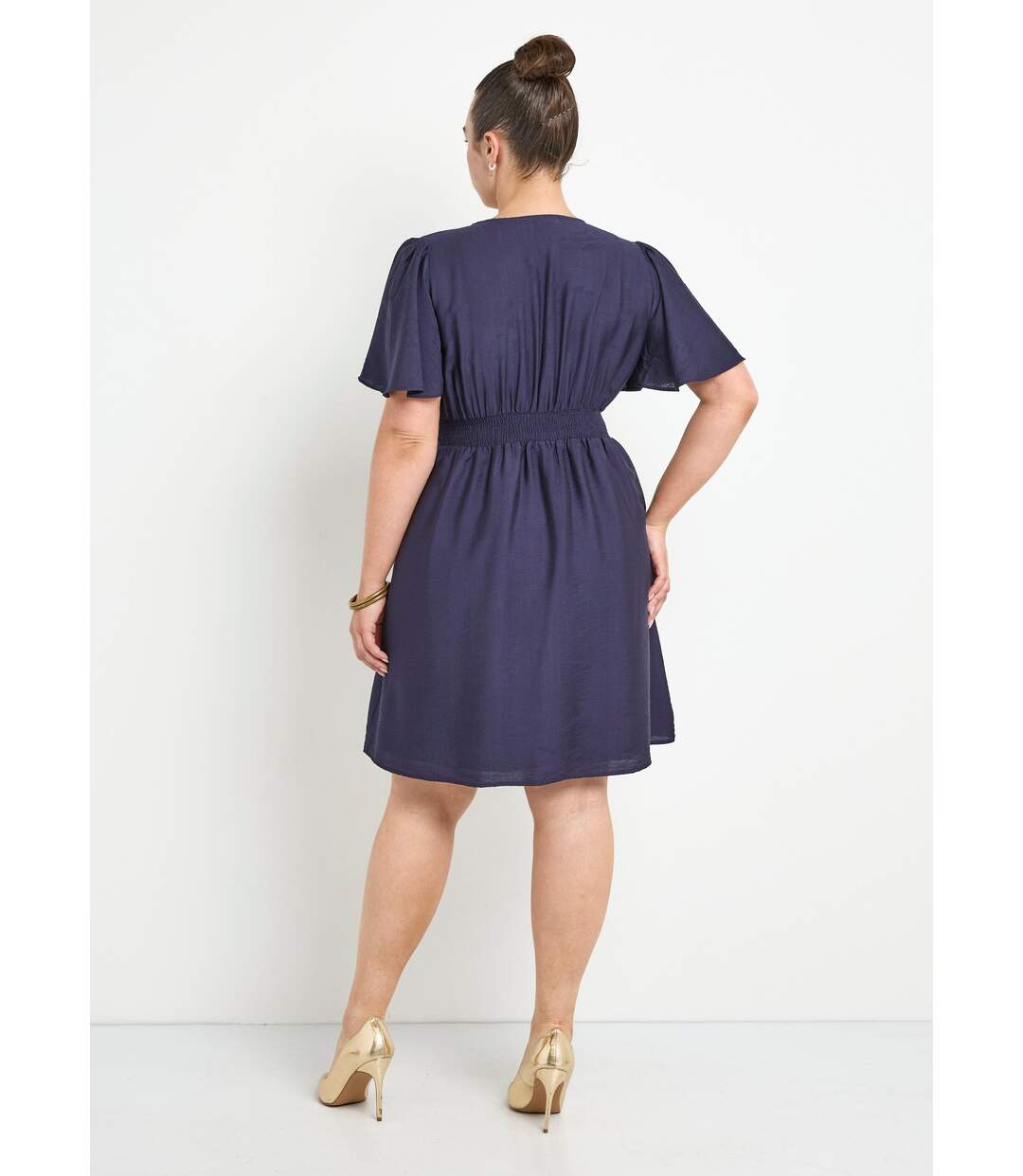 Robe courte taille empire, manches kimono-2
