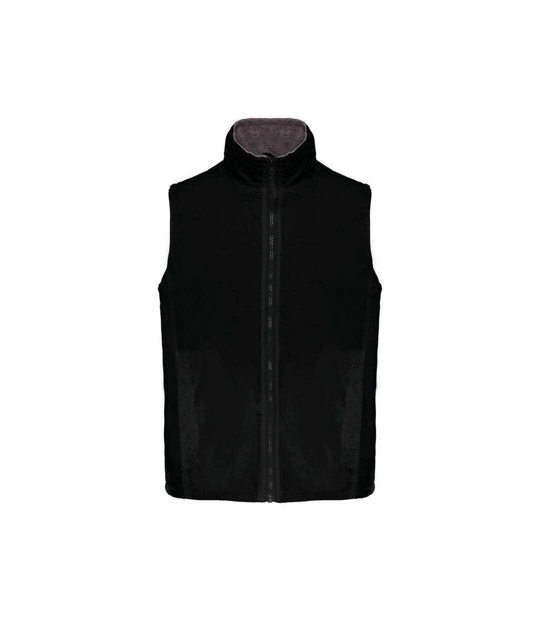 Gilet sans manches doublé polaire - Homme - K679 - noir et gris