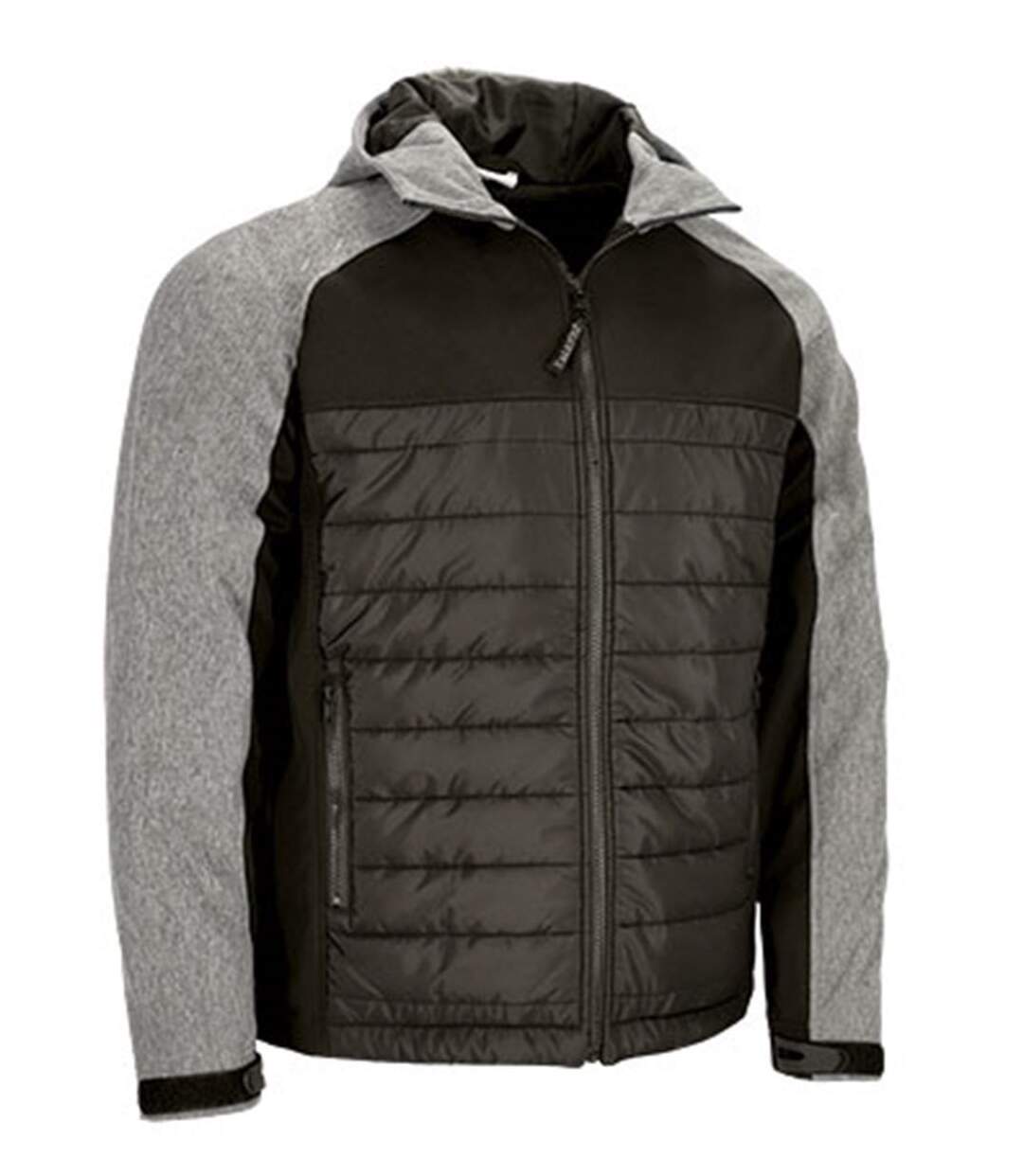 Veste hybride softshell et doudoune - Homme - REF BERING - noir et gris-1