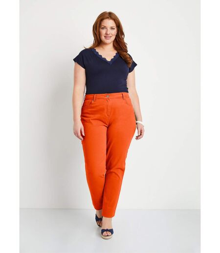 Pantalon droit 5 poches coton stretch