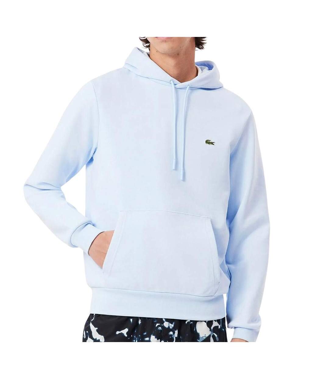 Sweat bleu clair homme lacoste molleton-1