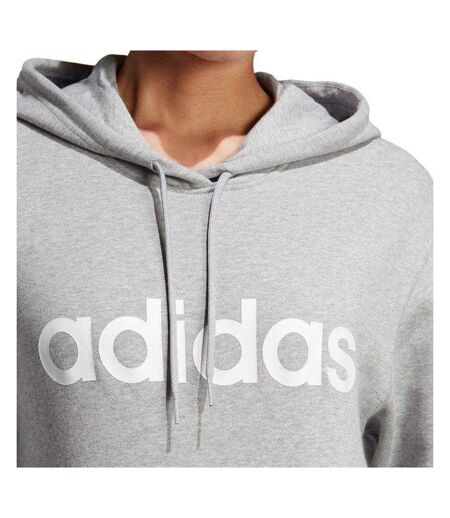 Sweat À Capuche Style Linéaire Essentials Femme Gris Chiné Adidas