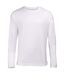 Just Cool Mens Long Sleeve Cool Sports Performance Plain T-Shirt (Arctic White) - UTRW684-1