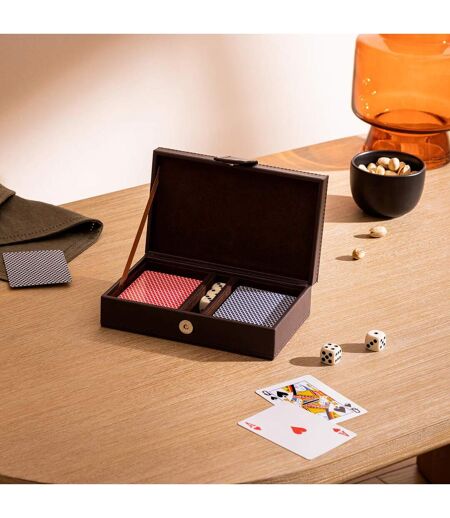 Coffret Jeu de Cartes Jule 19cm Marron