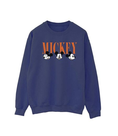 Disney Sweat-shirt Womens/Ladies Mickey Mouse Faces (Bleu marine) - UTBI28960